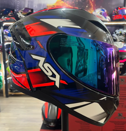 Capacete ASX City Start, Preto, Azul e Vermelho